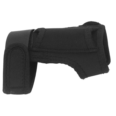 Side view of black Wrist Flashlight Holster And Adjustable Strap For 25-30mm Flashlights, Nylon Dive Light Wrist Strap.