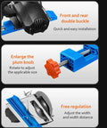 Adjustable Circular Saw Guide Rail For 4 To 6 Inch Base with front and rear double buckle, plum knob, and free regulation features
