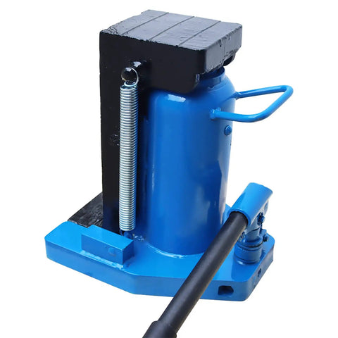 Tough As Nails Hydraulic Toe Jack With Heavy Steel Build delivers serious lifting power, featuring blue welded body and adjustable handle.