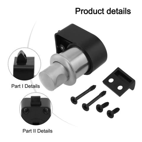 Push Button Cabinet Lock Latch Easy DIY Install Spring Pop Button Release Durable ABS Base Corrosion Resistant Plastic Sturdy Construction