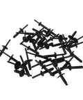 Assorted black rivets from All In One Plastic Rivet Gun Kit With 41 Piece Assorted Rivets And Fastener Remover