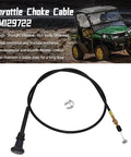 Choke Cable AM129722 For John Deere 4X2 6X4 Worksite Turf TX TS 1200A Bunker And Field Replacement Part displayed with E-clip