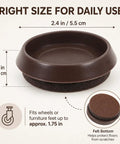 10 Pack Furniture Caster Cups With Plush Felt Bottom Anti Skid Floor Savers size 2.4 in for securing furniture wheels and feet.