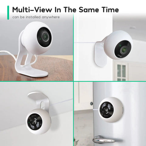 Indoor Security Camera 4MP WiFi With 2 Way Audio For Home Use, pet camera in multi-view installation setup, 2-pack