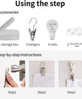 Installation steps for Locomotive Train Tapestry 44x60 Inches Wall Art Decor showing tools and step-by-step guide.