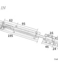 Detailed diagram of No Fuss Stainless Steel Sliding Bolt Door Latch With Smooth Self Closing Design, 12 inches length.