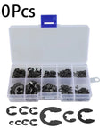 50 Pcs from 580 Piece E Type Retaining Ring Set With Black Carbon Steel External Snap Rings in Storage Box