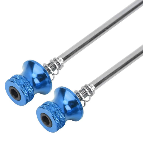 Two Pack Bicycle Wheel Hub Skewers With Quick Release Levers Front 135mm Rear 170mm Lightweight Aluminum Alloy Bike Skewers For Mountain And Road Bikes Blue