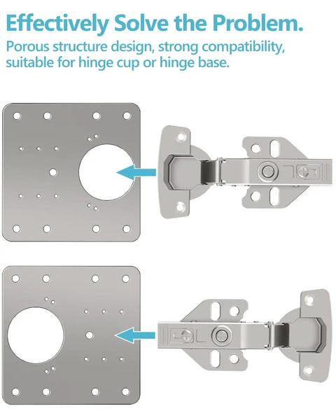 Quiet Hydraulic Soft Close Cabinet Hinges With Self Closing Door Mounts Plus Repair Plates And Screws For Precise 3 Way Adjust Kitchen Refresh showing hinge mount detail.