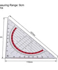 Dope Plastic 45 Degree Ruler And Square Set 90mm Triangle Tools 2 Pack For Geometry Math DIY Classroom And Office Built To Last Beveled Edge Precise Measurements, 110mm plastic triangle ruler