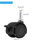 1 Inch Swivel Stem Casters With Brakes 8 Pack Nylon Wheels 360 Degree Insert Swivel Stem For Chairs And Furniture Replacement