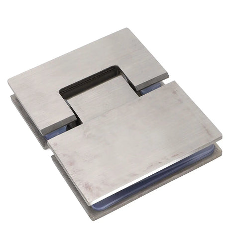 Heavy Duty Frameless Shower Door Hinge 180 Degree Turn Holds Up To 120 Lbs Rock Solid Stainless Steel Build with smooth finish.