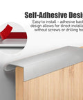 12 Pack Self Adhesive Drawer Pulls 3.15 Inch Silver Finger Edge Cabinet Handles showing hidden pull on wood panel