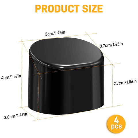 Heavy Duty Rubber Foot Pads For Table Saw Stand And Miter Saw Base Replacement Parts Compatible With Dewalt DWX723 DWX724 DWX725 showing dimensions in cm and inches.