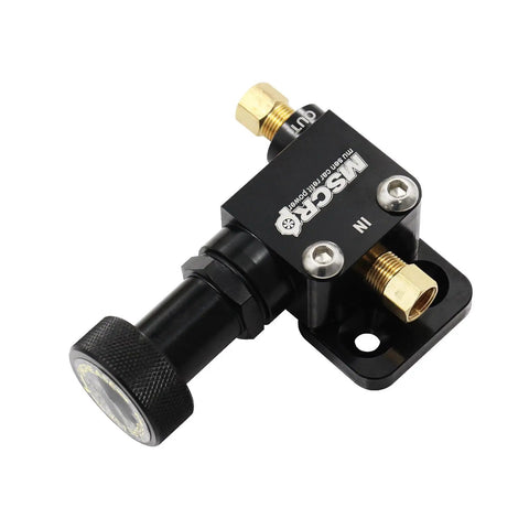 Universal Adjustable Billet Aluminum Knob Proportioning Valve Kit With Bracket For Under Floor Master Cylinders Fine Tune Brake Line Pressure From 100 To 1000 PSI