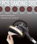 Heavy Duty Drywall Sander With Vacuum And Extendable Handle Pro Grade 9.5 Amp Electric Sander showing 12 sanding discs.