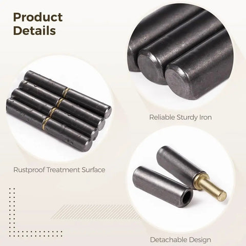 Set Of Twenty Weldable Barrel Hinges Three And One Eighth Inch By One Half Inch Weld On Door Hinges with rustproof surface and detachable design