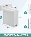 Four Pack Wire Shelf End Brackets For Heavy Duty Closet Shelves White Plastic Rod And Wall Shelf Supports With Screws U Shaped Design To Secure Wire Mesh Shelving And Round Rod Racks, white 4-pack, 1.96in
