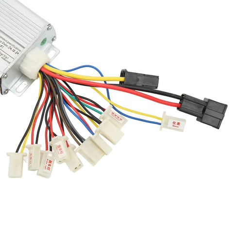 36V 800W Brushed DC Motor Speed Controller for Electric Bikes and Scooters with visible colored wiring