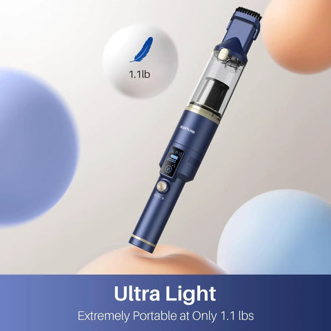 Cordless Handheld Vacuum With 12KPa High Power Suction featuring LED screen and 1.1 lb ultra-light design for versatile cleaning