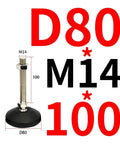 Built Tough Plumb Level Adjustable Furniture Leveling Feet Using Swivel Articulating Legs Crafted From Durable Nylon And Carbon Steel For Bulletproof Stability On Worn Out Floors Keeps Your Couch And Desk Locked Down Without Breaking Your Back. Adjustable feet showcase specifications: D80, M14, 100mm.