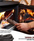 BSTFLEX graphite-impregnated fiberglass rope gasket for wood stoves, 1in x 72in, Amazon