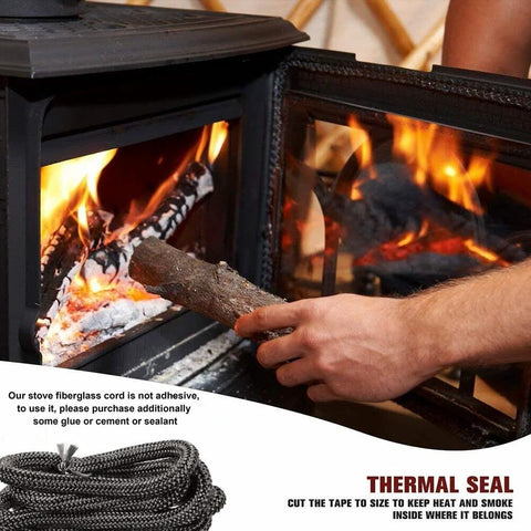 BSTFLEX graphite-impregnated fiberglass rope gasket for wood stoves, 1in x 72in, Amazon