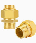 2 Pack 3/4 Inch Brass Pipe Fittings Hex Nipple NPT Male Thread Adapter For Water Gas Oil And Air Tools, Corrosion Resistant