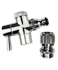 Faucet Diverter Valve With Quick Connection From Sink To Garden Hose And Shower Hose For Bathroom And Kitchen Chrome Finish