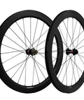 Dope Carbon Road Bike Disc Brake Wheelset With 55mm Clincher Tubeless Ready Rim 25mm Width UD Matte Finish 700C angled view