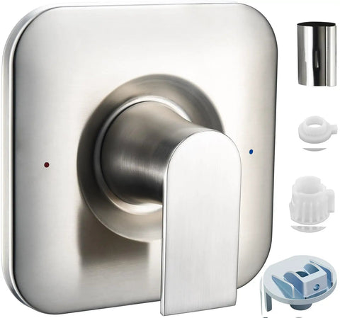 Genta LX Posi-Temp Valve Trim Kit Upgrade In Brushed Nickel For 2510 2520 2570 2590 Valves, all-metal lever, red/blue indicators.