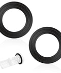 Two Pack Washer Drain Pump Gasket And Seal Ring Set For Washer Replacement Plug Seal For WH11X34741 WH11X29539 WH23X38617 WH23X10027 WH23X10029 Fits GFW450 GFQ14 Series Washer Models Leak Proof High Sealing Performance And Easy Install, two black rings