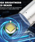 Close-up of Two Pack Scuba Diving Flashlights 1200 Lumen T6 LED Dive Light With IPX8 Waterproof showing LED beads and lens.
