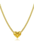 14k Gold Plated Initial V Necklace For Women And Men With Heart Pendant, Waterproof Stainless Steel, 45cm Chain Plus 5cm Extension
