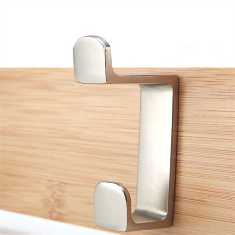 Slick Modern Wall Mounted Coat Rack In Brushed Brass With Heavy Duty Hooks for entryway, detail of attached hook.