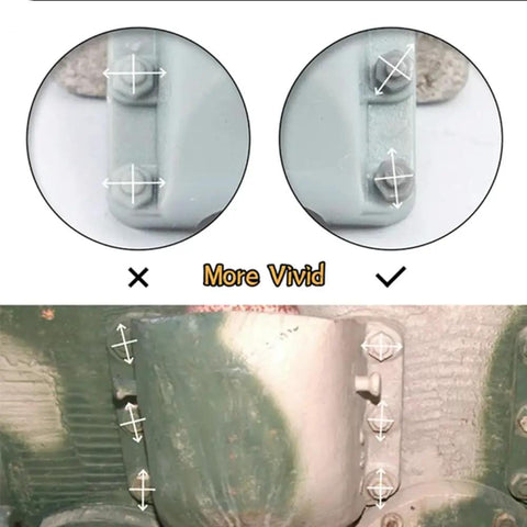 Comparison of micro screws on model with Pro Grade Universal Plastic Model Hardware Kit With Micro Screws Nuts Bolts And Rivets.