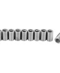 10 Pcs M8x1.25 Helicoil Thread Repair Kit In 304 Stainless Steel lined up, close-up view of cylindrical wire screw sleeve inserts.