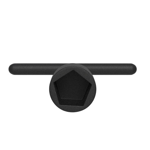 Front view of the Curb Box Wrench For Pentagon Curb Boxes Grey Grab And Go Compact Easy Grip Tool For Water Shutoff At The Curb