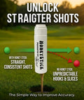 Anti Slice Gel For Golf Clubs That Crushes Slices And Keeps Centered Contact displayed on a golf tee over grass