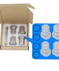 Heavy Duty 20mm Stainless Steel Bench Dogs For MFT Workbenches And Woodworking Tables 4 Pack shown in packaging with diagram