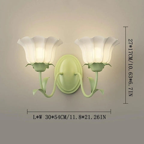 Flower Shaped Wall Sconce With Milk White Glass Lampshade Modern Living Room Lighting Fixture Mounted Wall Light 30 by 54 cm
