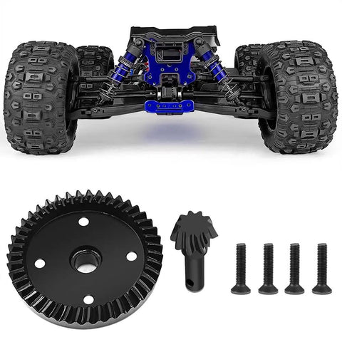 RC Gearbox Differential Gear Set 43T 10T Steel Gears For 1/8 Scale 4WD Sledge Off Road Truck Upgrade Part visible with truck