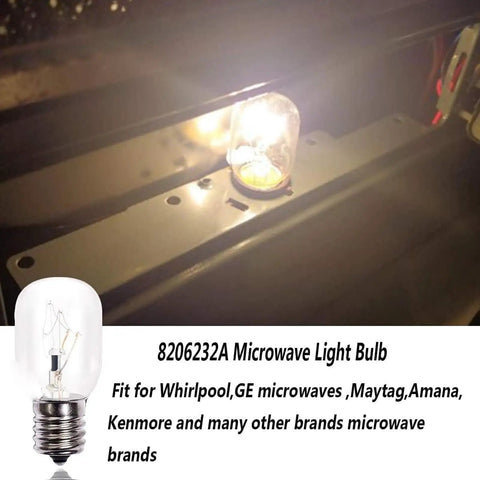40 Watt 125V E17 Base Appliance Light Bulbs For Microwave Oven Refrigerator And Lava Lamp Six Pack Replacement 8206232A