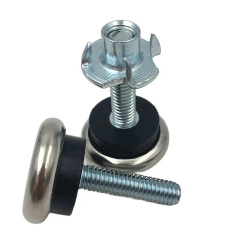 Adjustable Leveling Feet For Furniture M6 Bolt 34 Point 5mm Length 24mm Base Diameter 4 Pack Easy Install Keeps Your Couch Table Or Desk Level On Uneven Floors Heavy Duty Support. Metal M6 leveling foot with 24mm base and threaded bolt