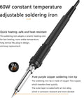 2 In 1 Digital Soldering Station With Hot Air Rework Tool And Pro Grade Soldering Iron, showcasing the 60W adjustable soldering iron
