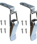 Stainless Steel 90 Degree Toggle Latch Set Heavy Duty Cabinet Box Door Hood Fasteners 2 Pack With 100 kg Load Capacity, including screws