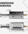 AC 110V Open Frame Push Pull Solenoid Electromagnet With Terminal Connections 35mm Stroke Long Travel dimensions diagram