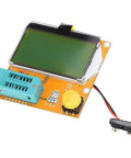 LCR T4 All In One Handy DIY Friendly Component Tester Kit with 128x64 green backlit LCD, socket, button, and battery connector