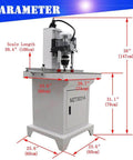 INTBUYING hinge boring insertion machine for woodworking; white pneumatic drill press with guide rail
