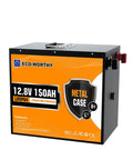 Beefed Up 12V 150Ah LiFePO4 Battery with Metal Shell Bluetooth Monitoring in black metal case